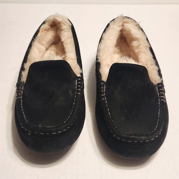 UGG Ansley Suede Slip On Loafer Slippers Black Size 6 - Picture 5 of 11